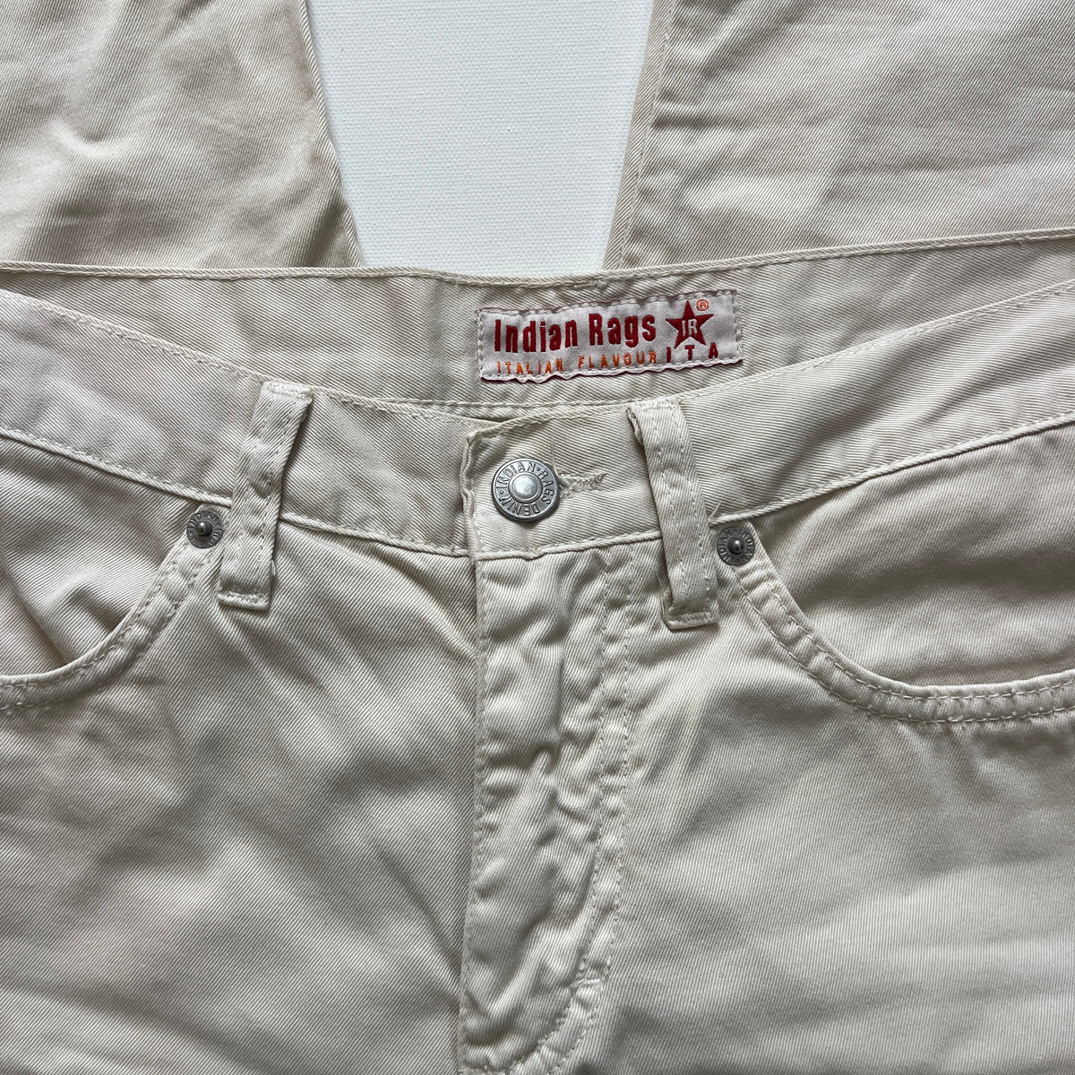 beige flared pants