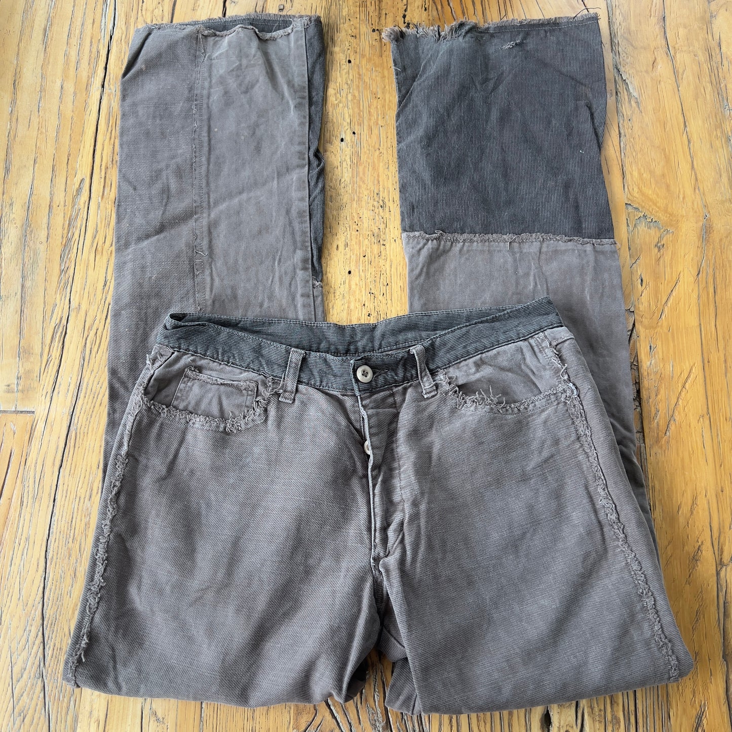 brown denim jeans