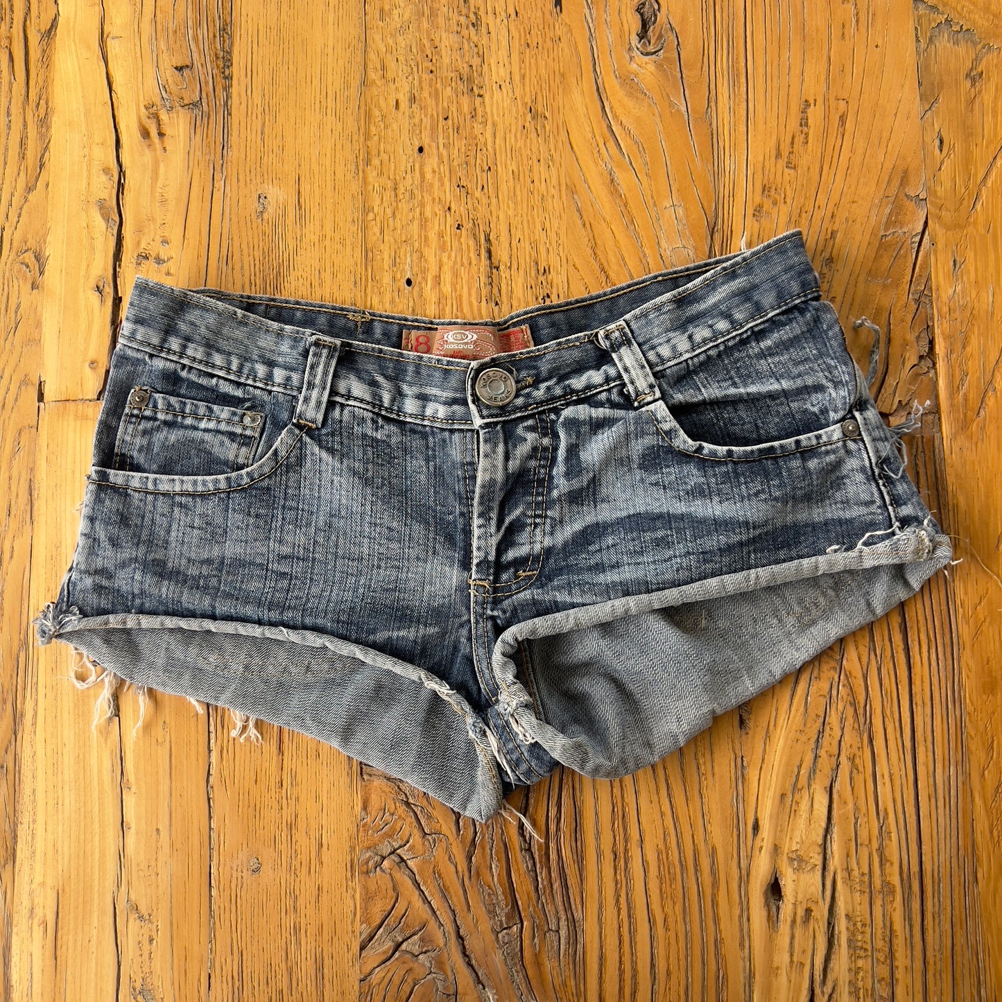 denim micro mini shorts