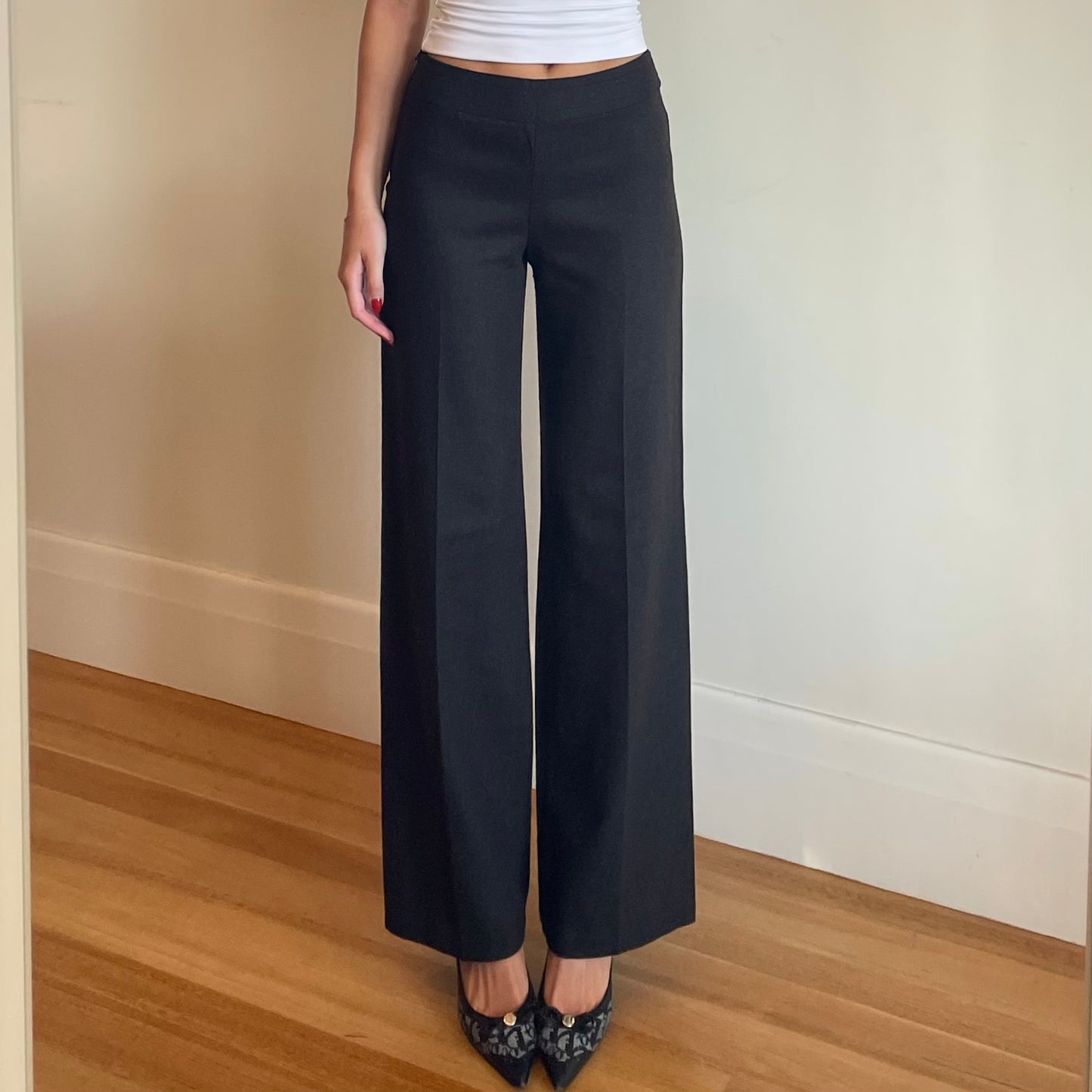 90s black wool trousers