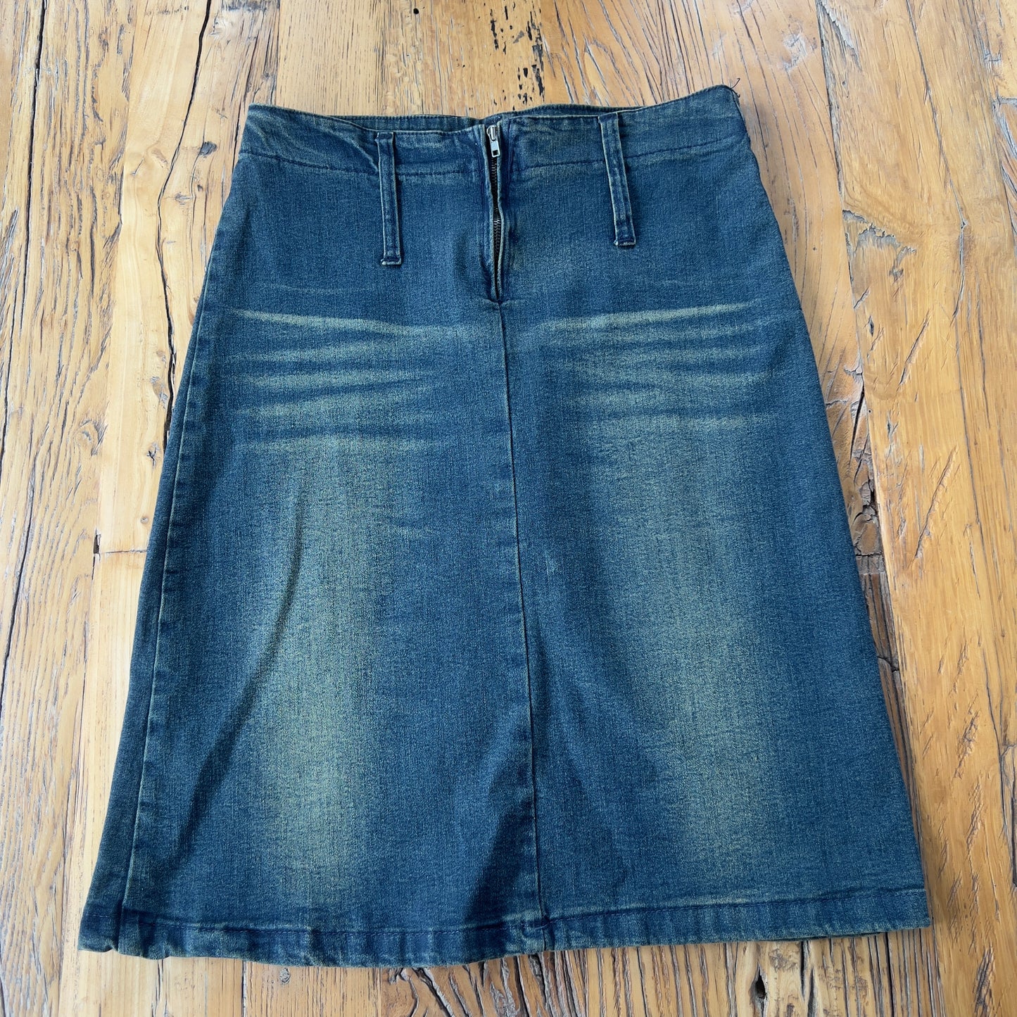 denim midi skirt