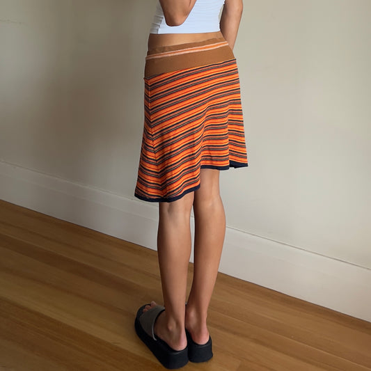 stripe midi skirt