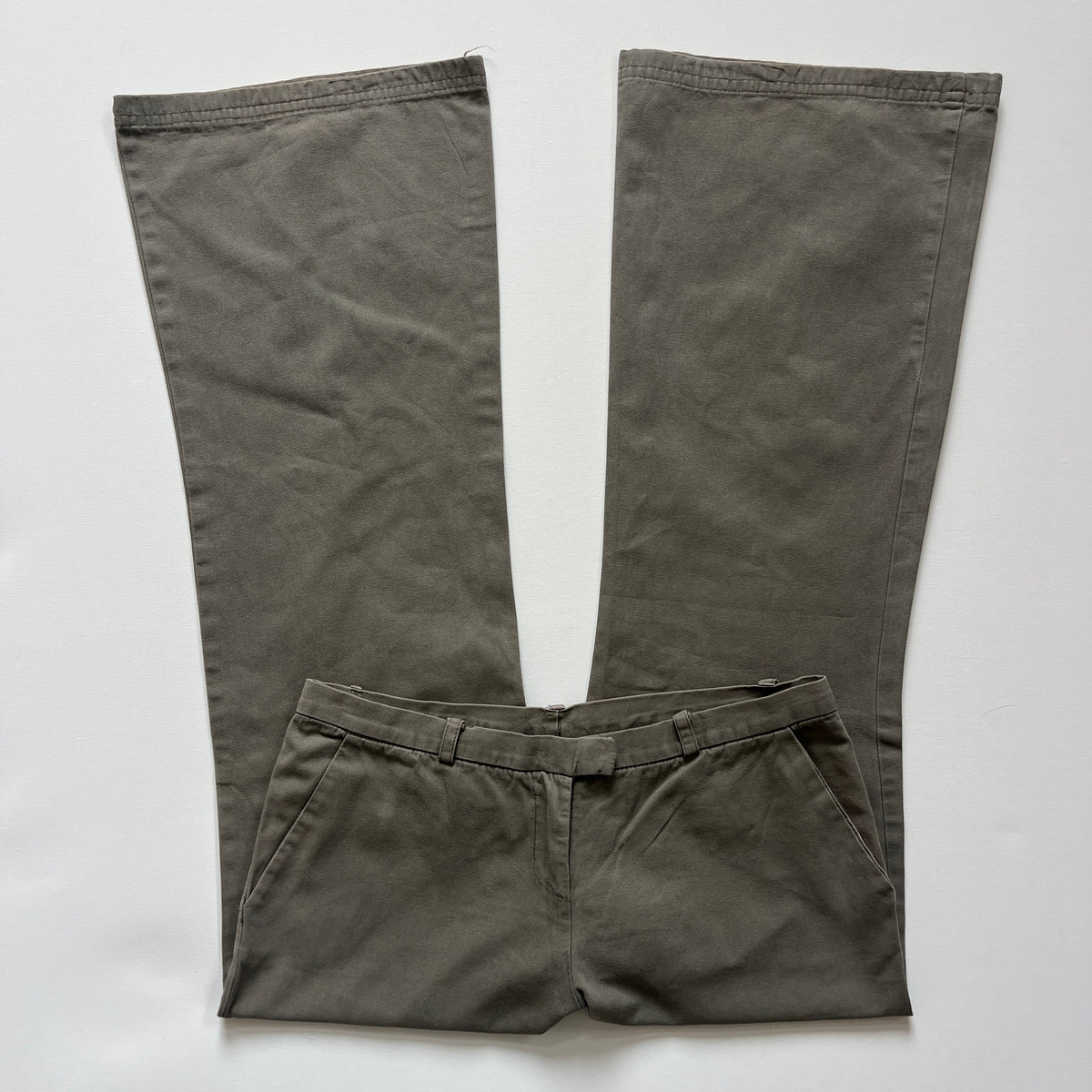 khaki low rise pants