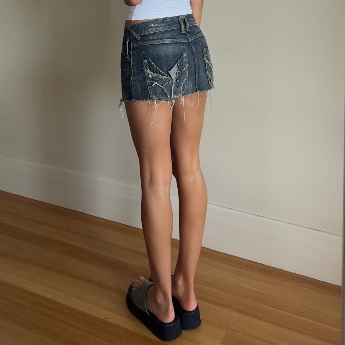 ultra mini denim skirt