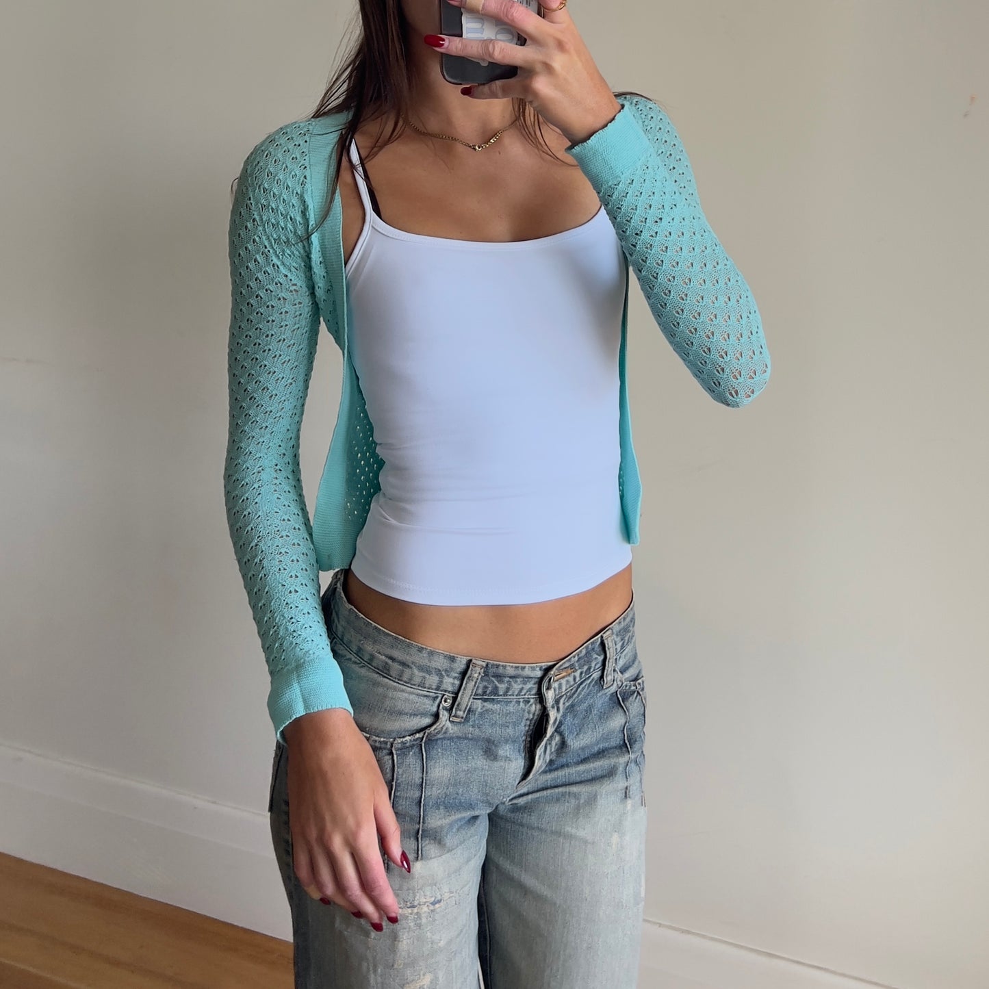 aqua cardi/cover up
