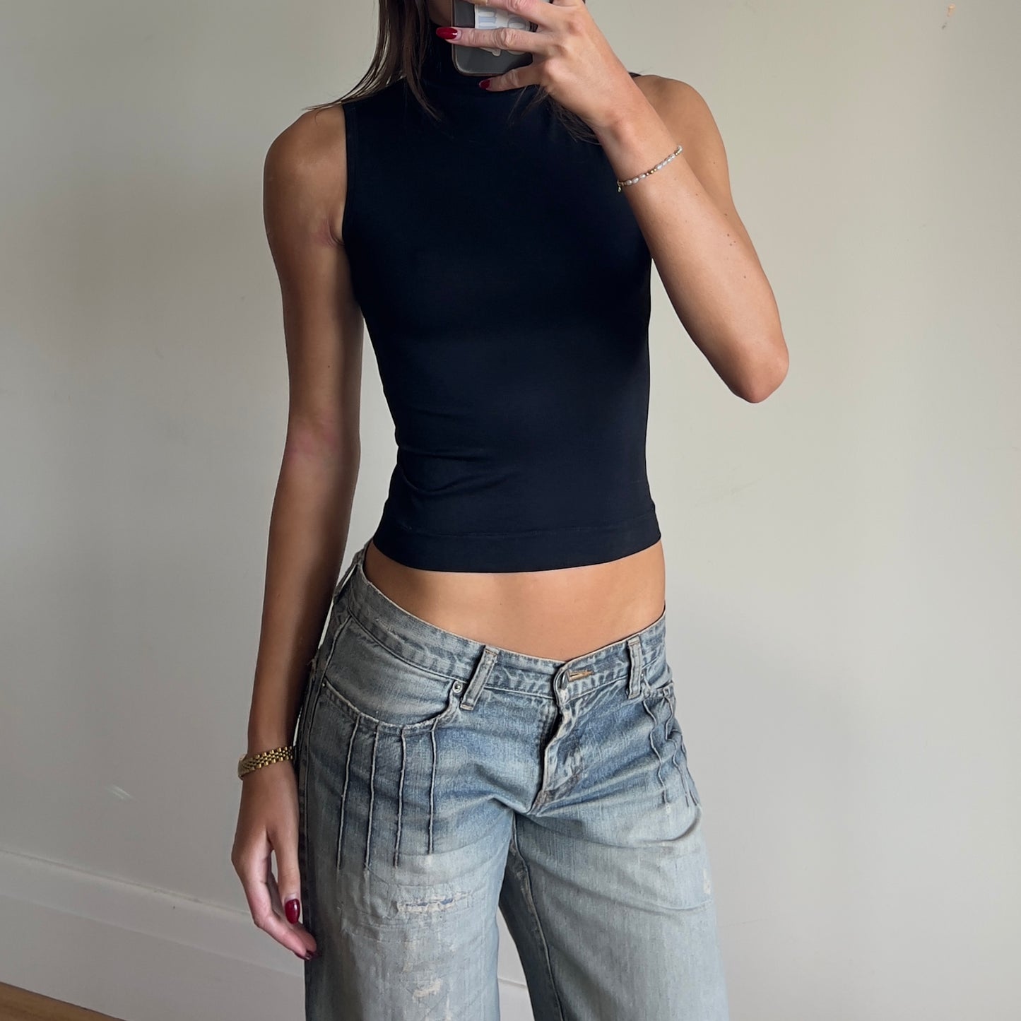 black high neck tank