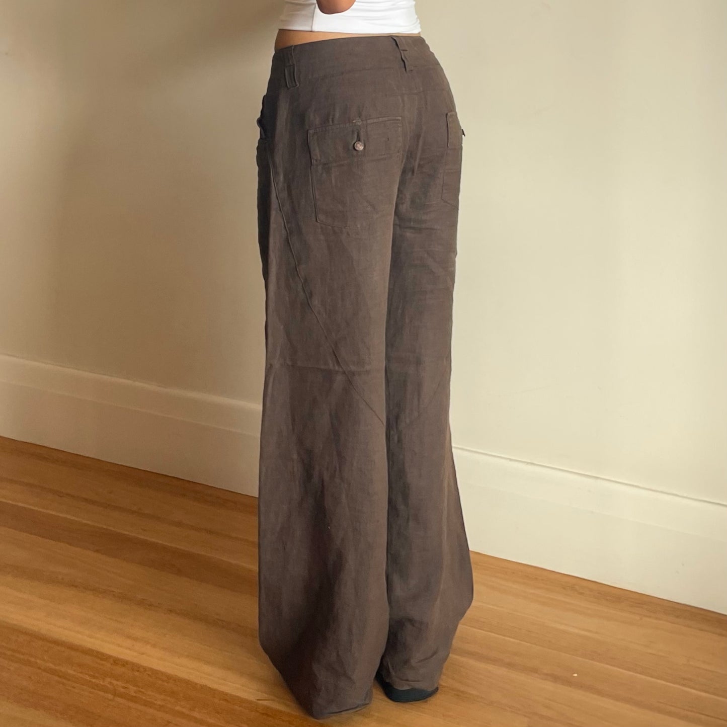 brown linen pants