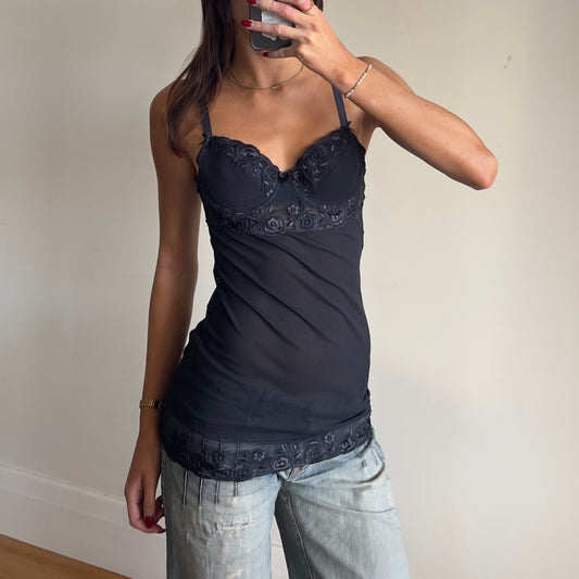 black bustier cami top