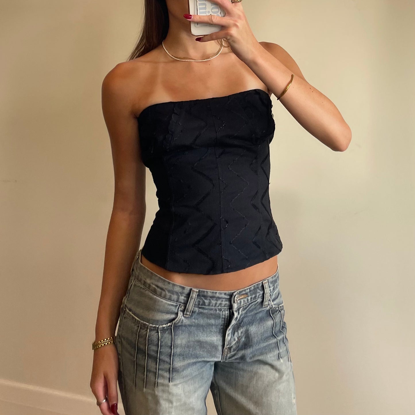 90s strapless top