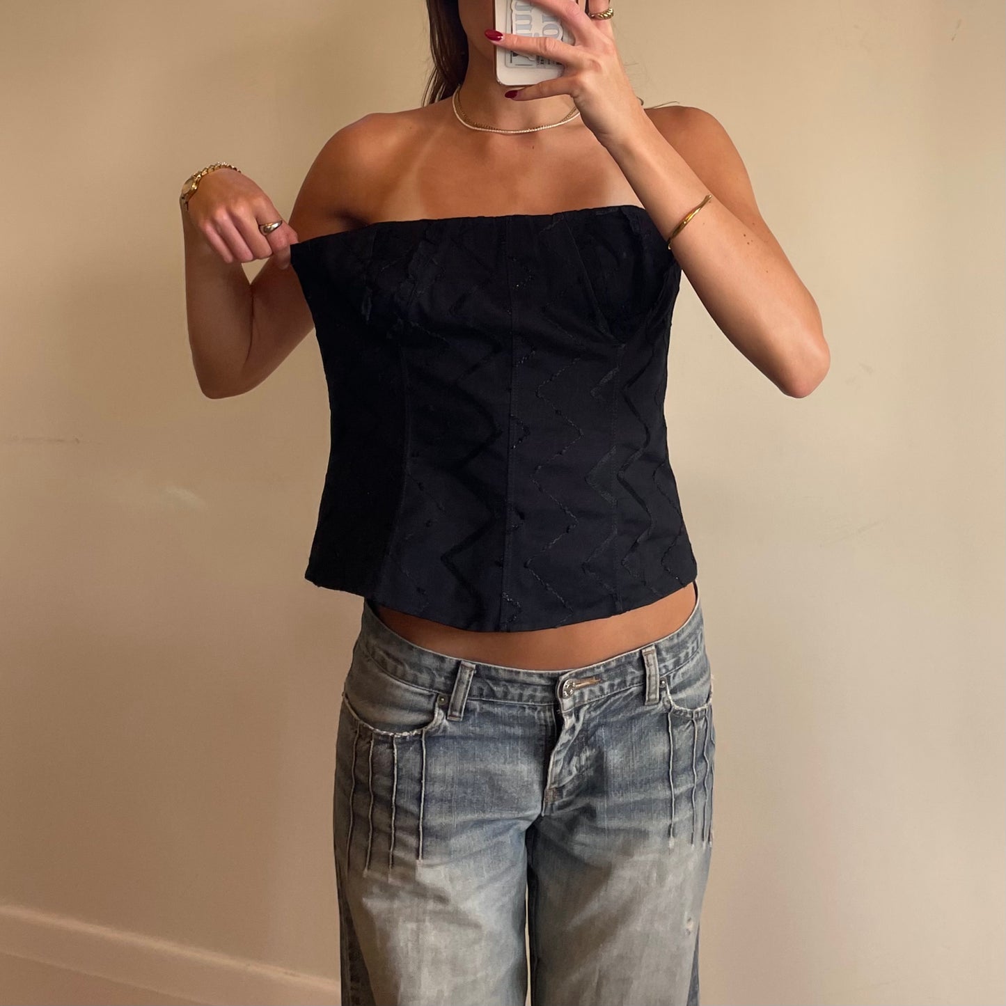 90s strapless top