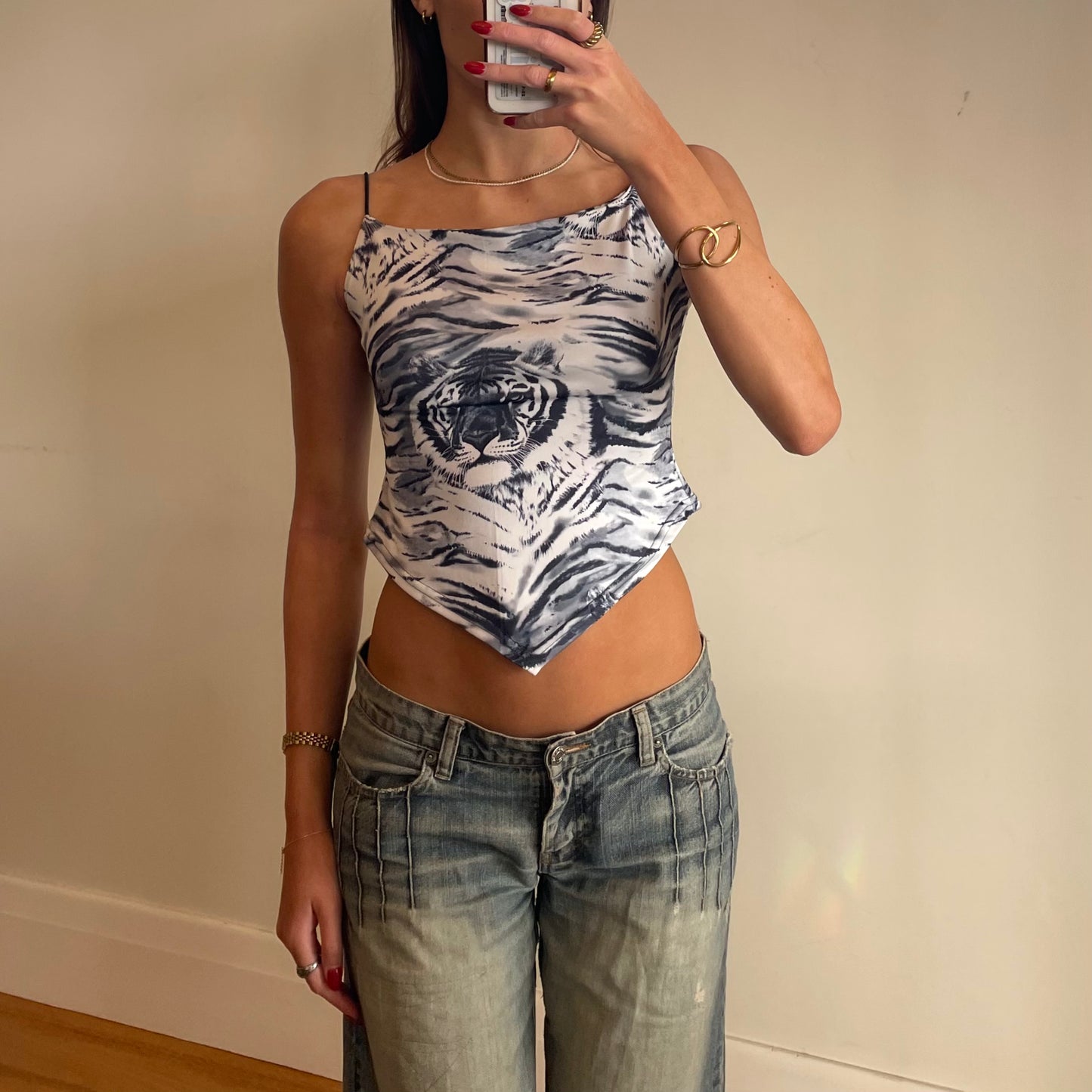 90s tiger print cami