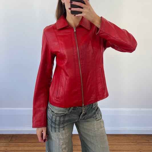 red leather jacket