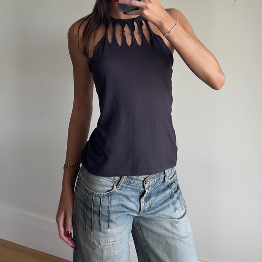 cut out high neck tank