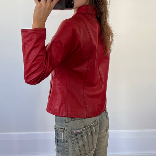 red leather jacket