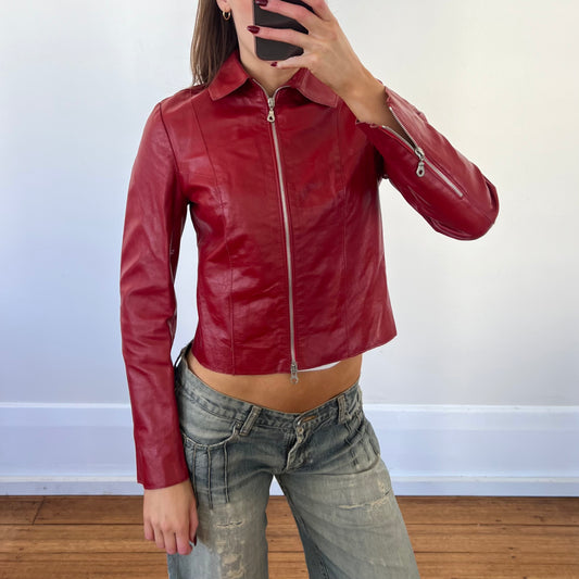 red leather jacket