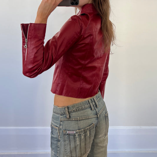 red leather jacket