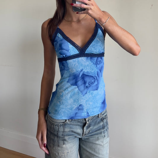 floral blue cami