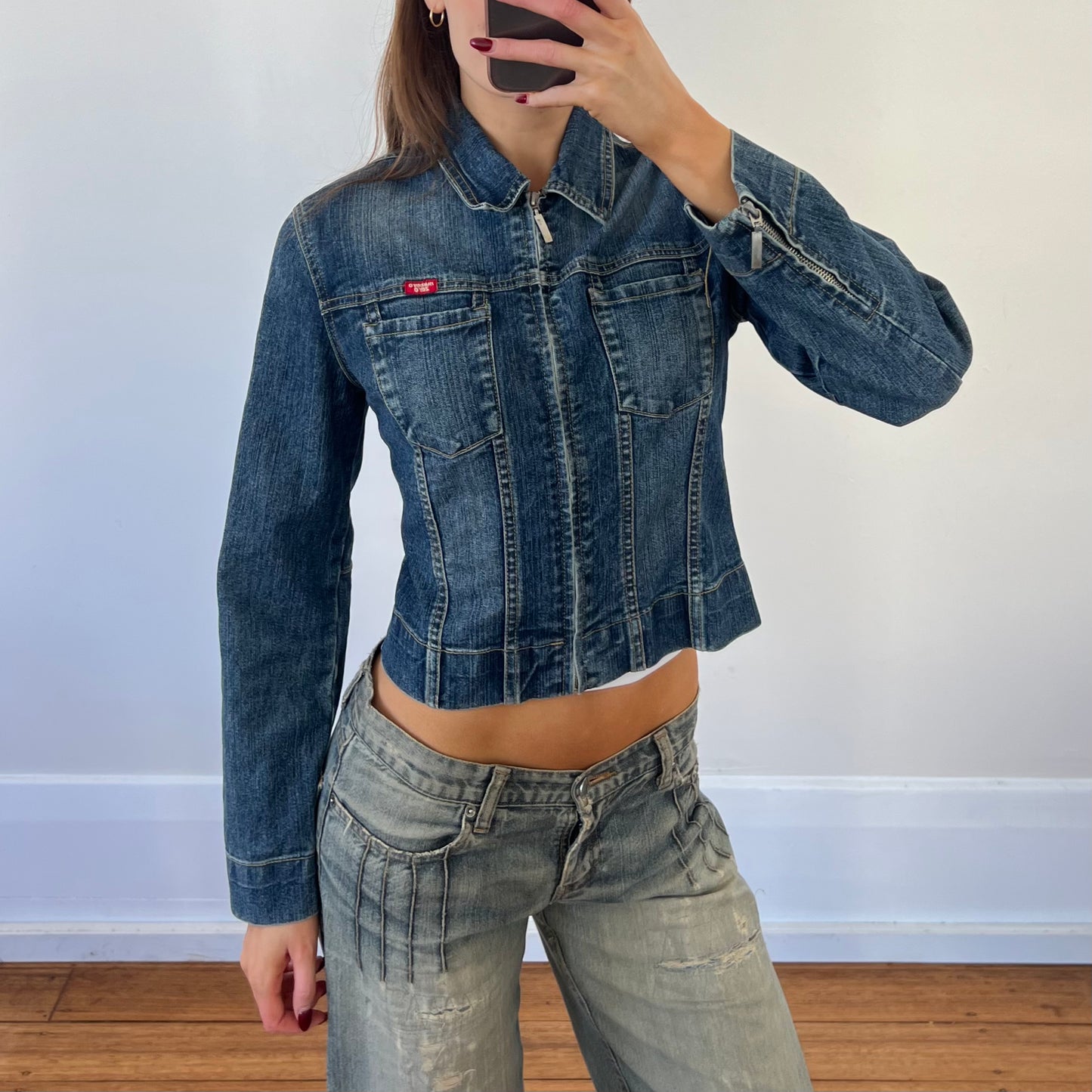 denim zip up jacket