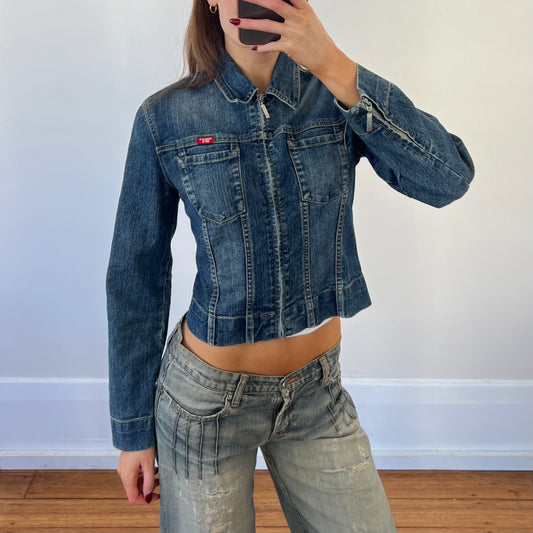 denim zip up jacket