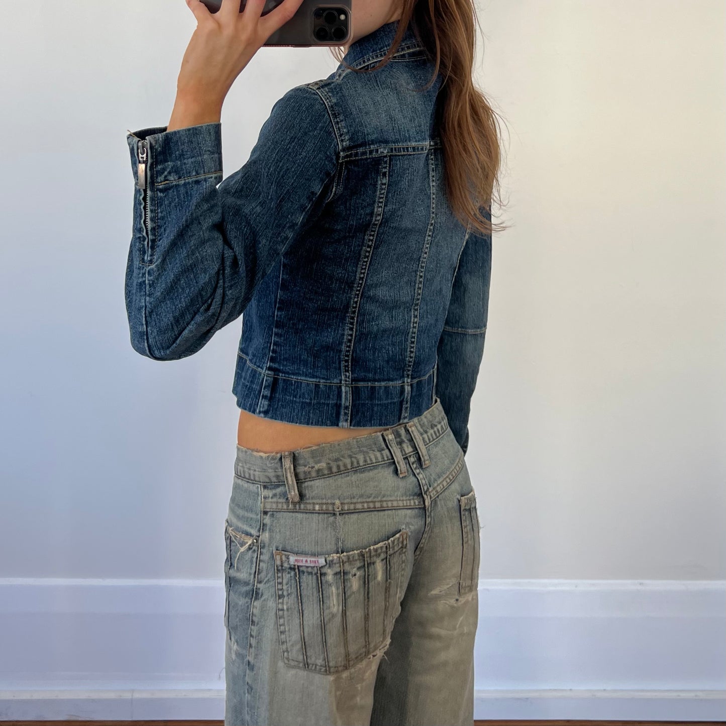 denim zip up jacket