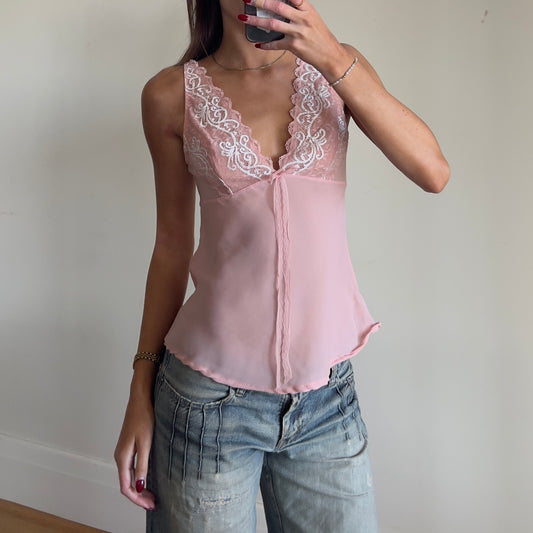 pink lace cami