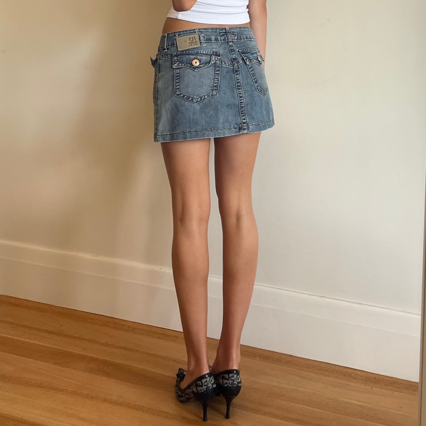 y2k denim mini skirt