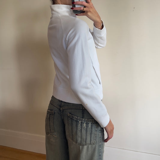 white 2000s Nike zip-up jacket