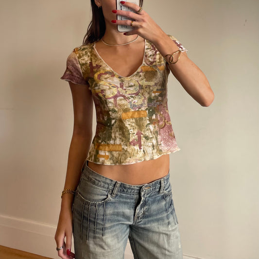 vintage patterned top