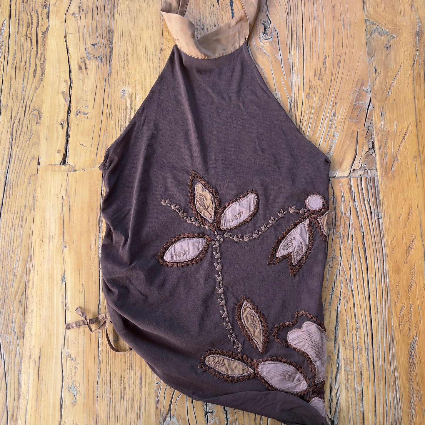 brown floral halter top