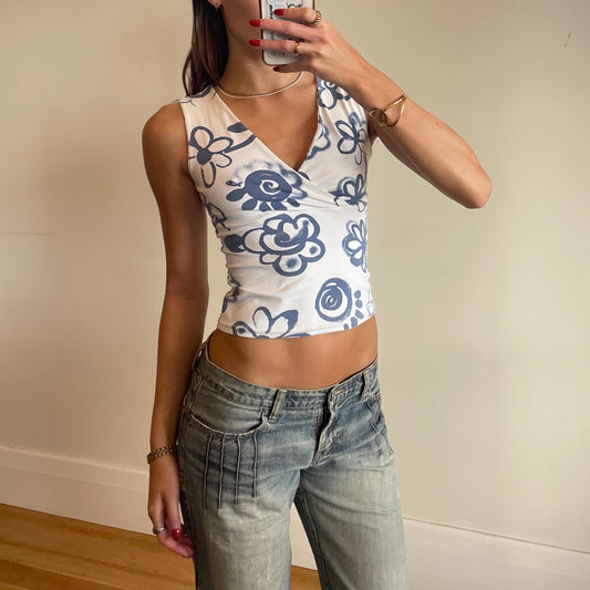 2000s printed tank top