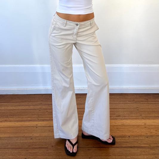 beige wide leg pants
