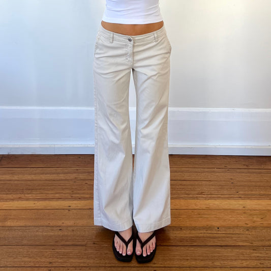 beige wide leg pants
