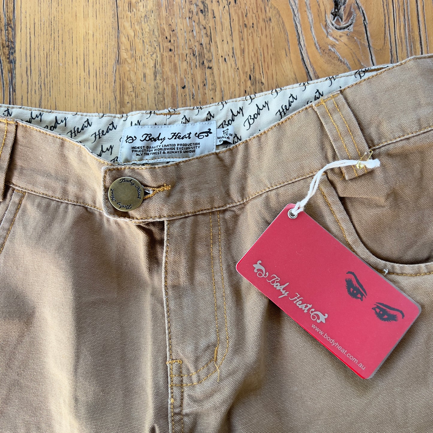 deadstock tan wide leg jeans