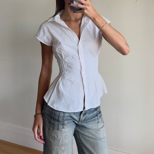 light pink Playboy ruched shirt