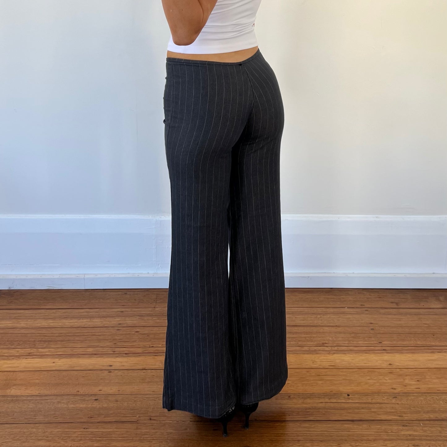 grey pinstripe trousers