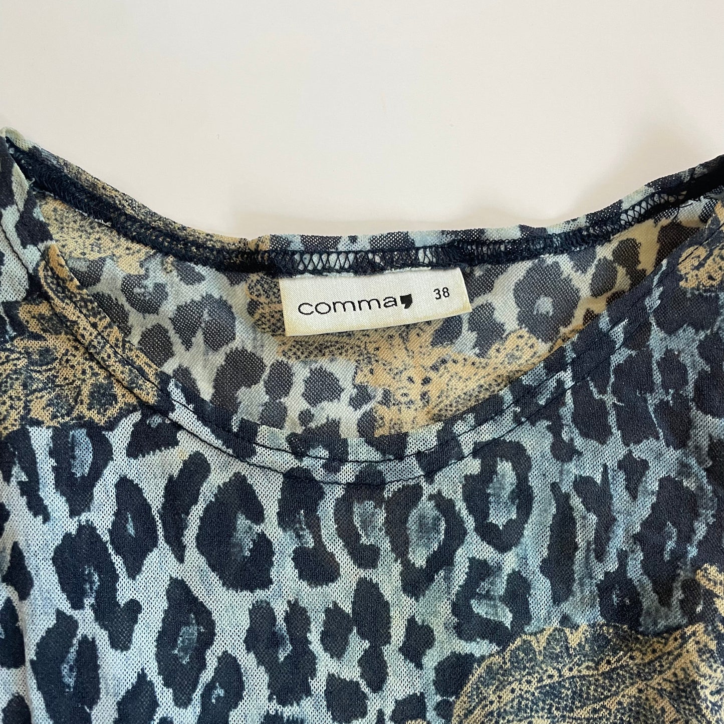 animal print mesh long sleeve