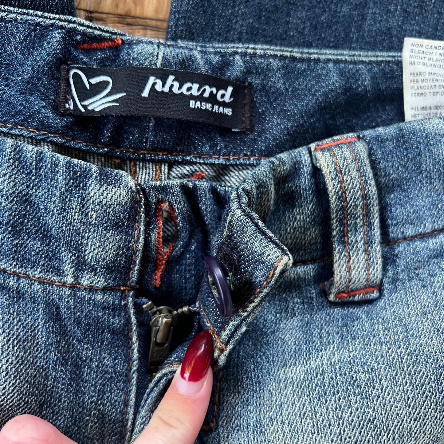 low rise acid wash jeans