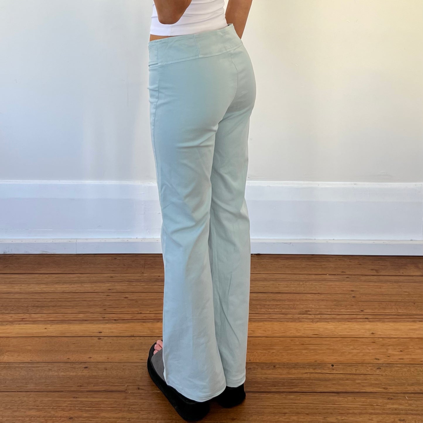 blue buckle pants