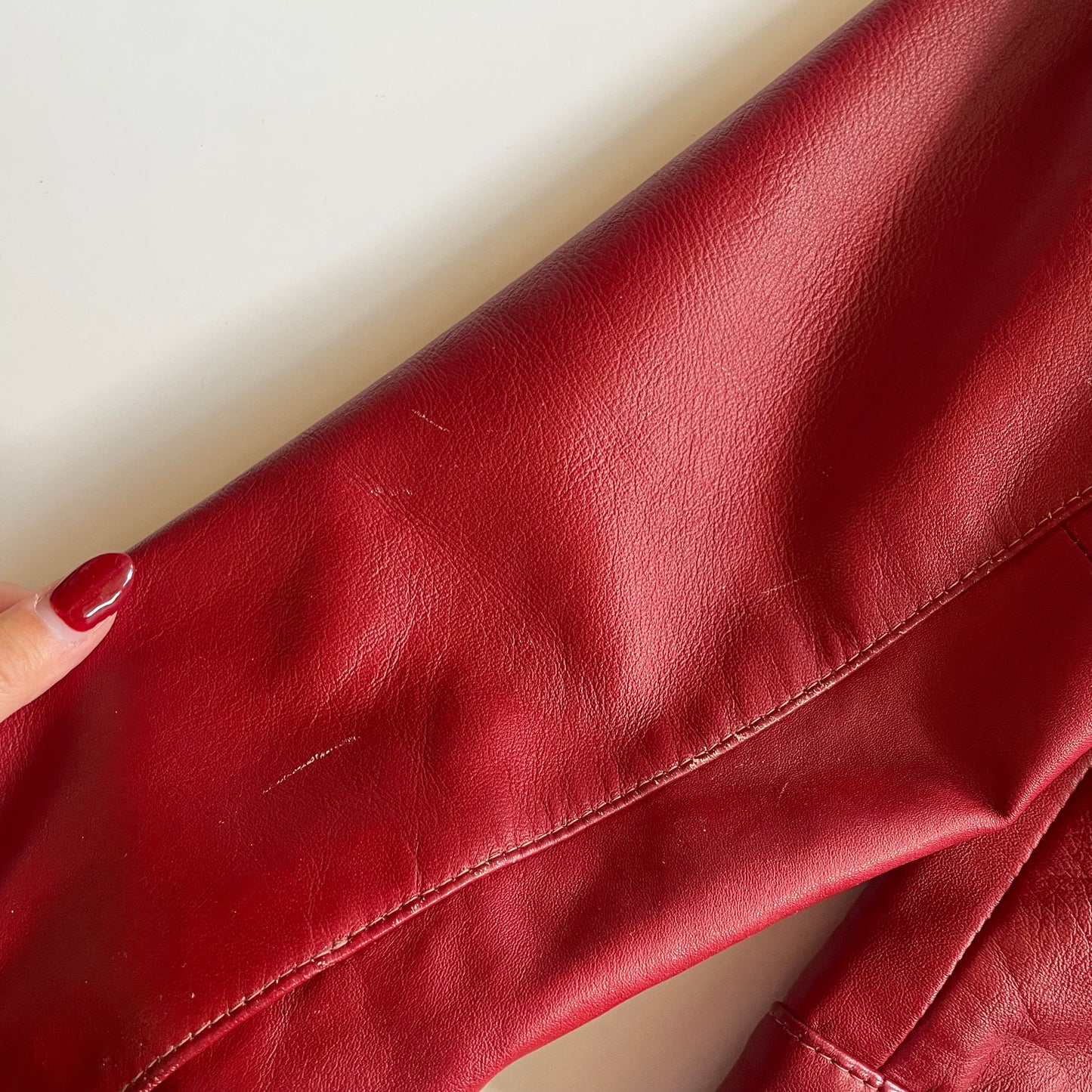 vintage red leather jacket