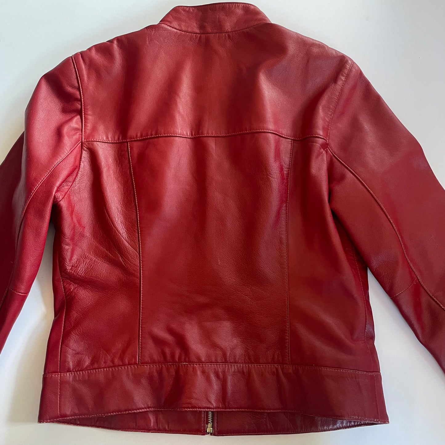 vintage red leather jacket