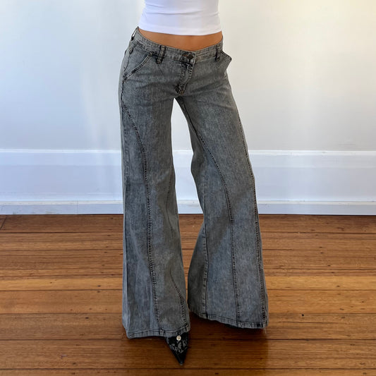 deadstock grey wide leg jeans