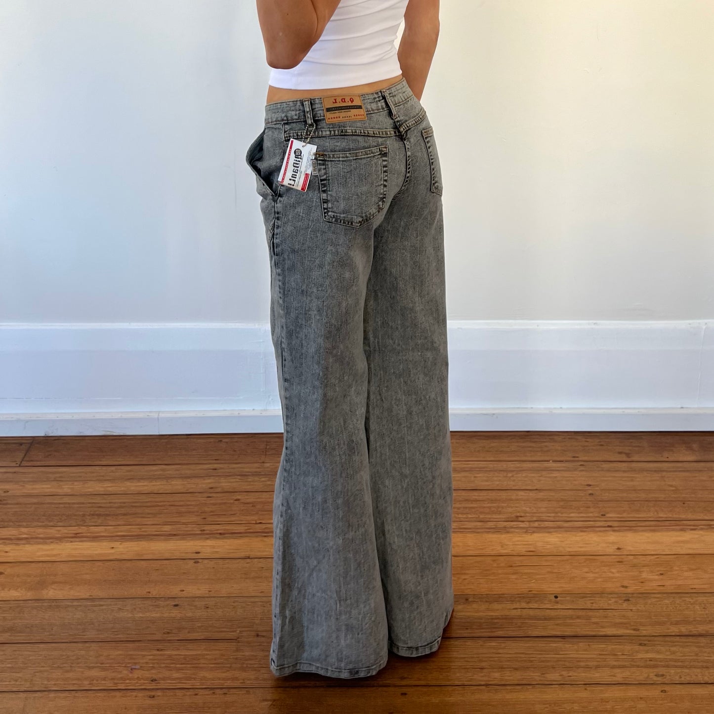 deadstock grey wide leg jeans