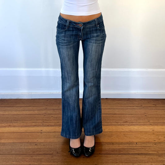 dark denim flared jeans