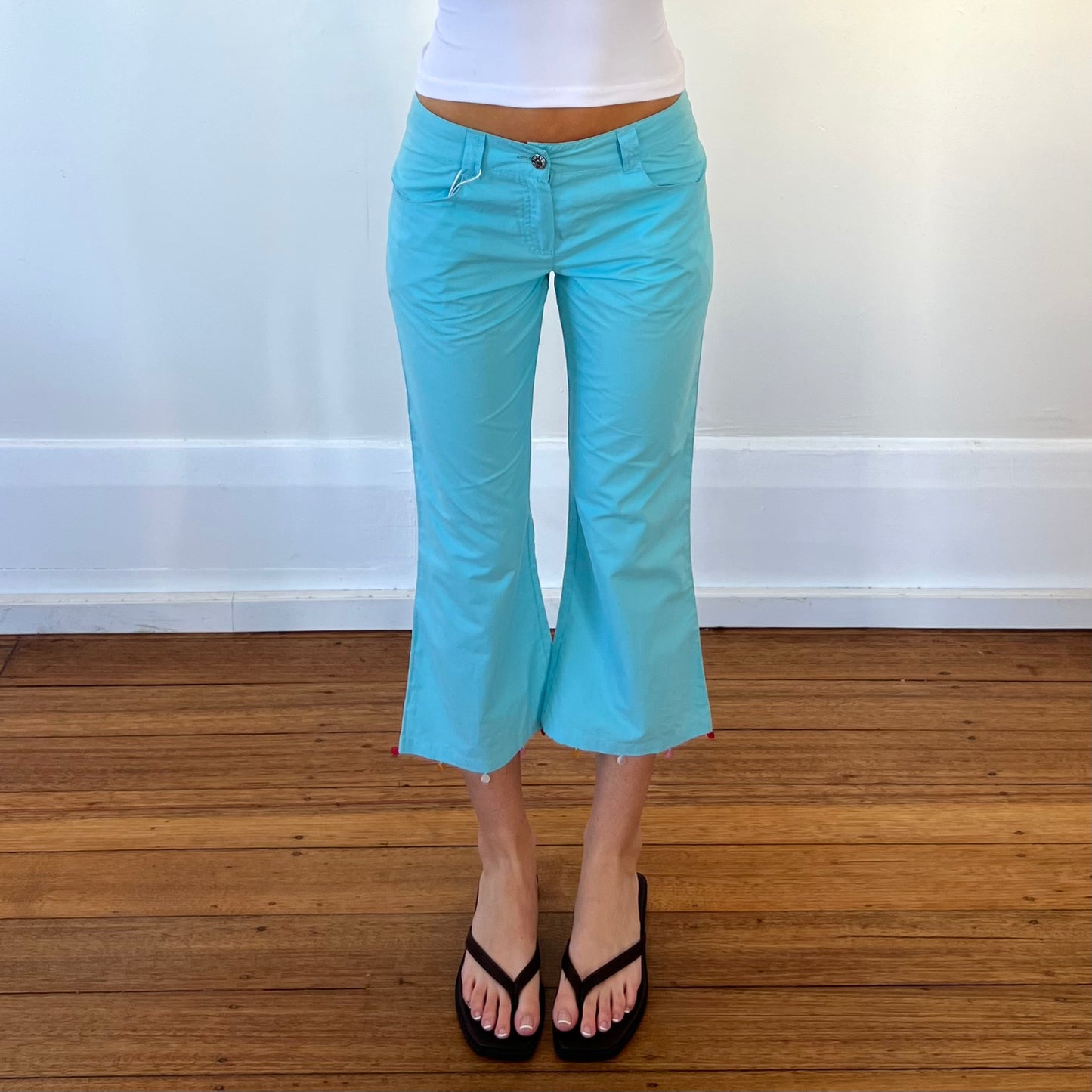 blue capris w/ sequin trim
