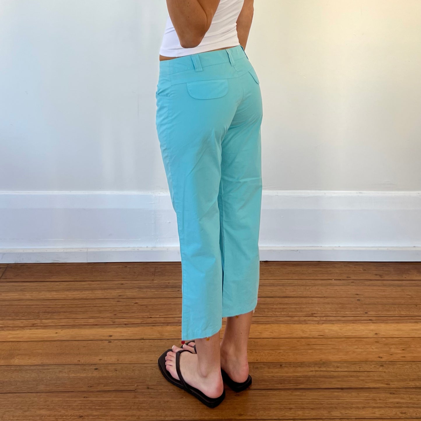 blue capris w/ sequin trim