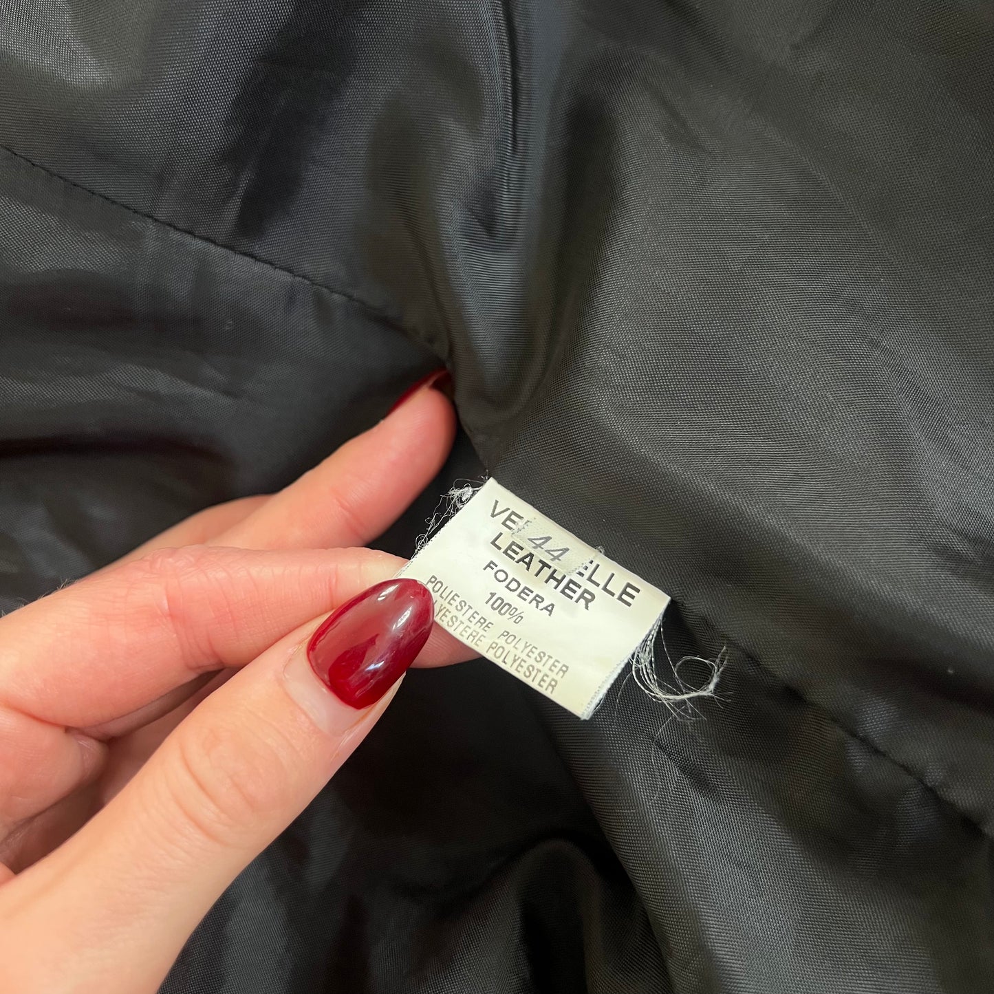 black leather jacket