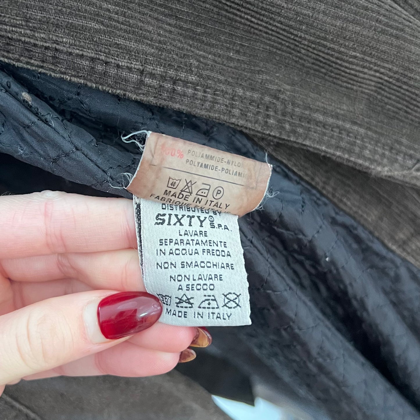 brown corduroy trench coat