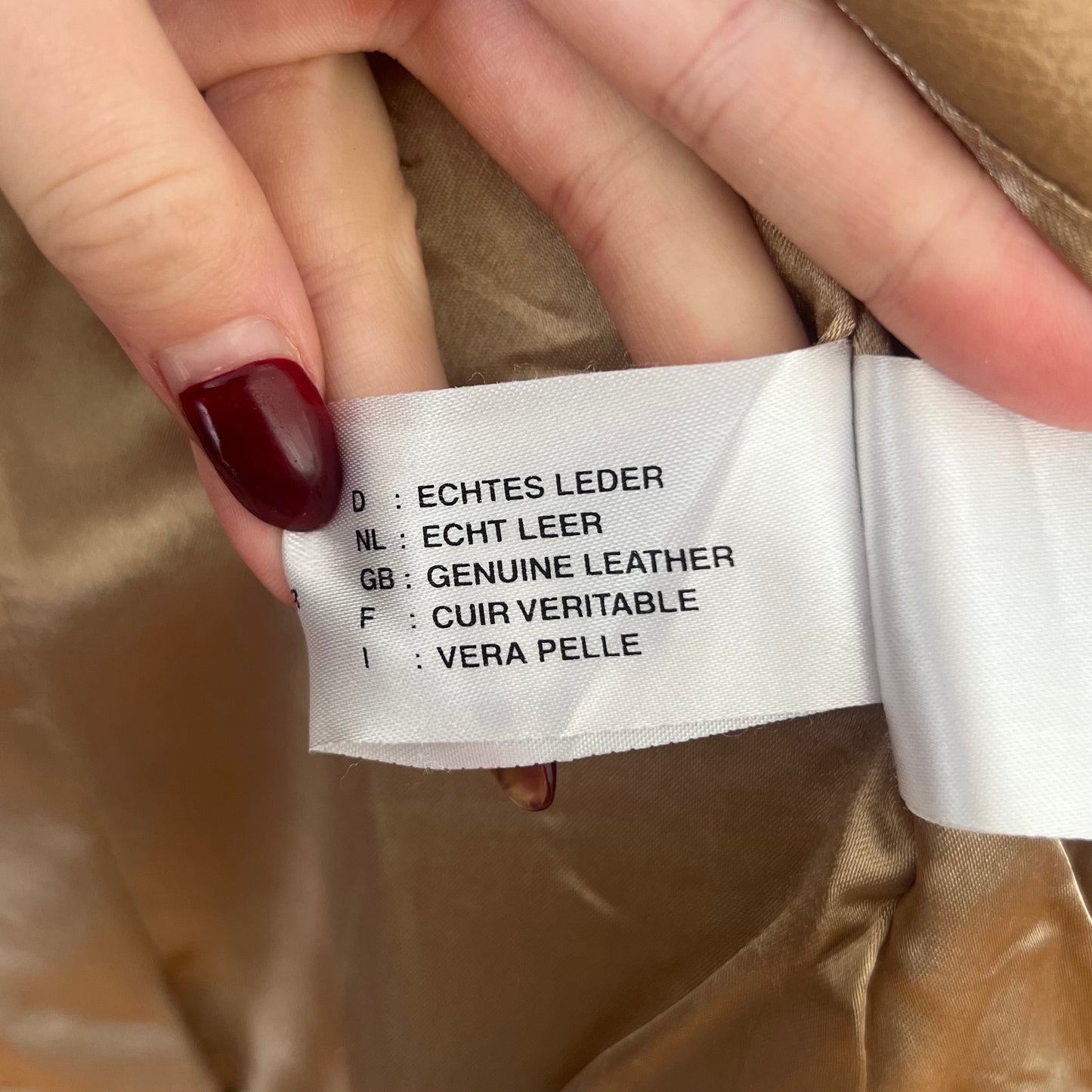 tan leather jacket