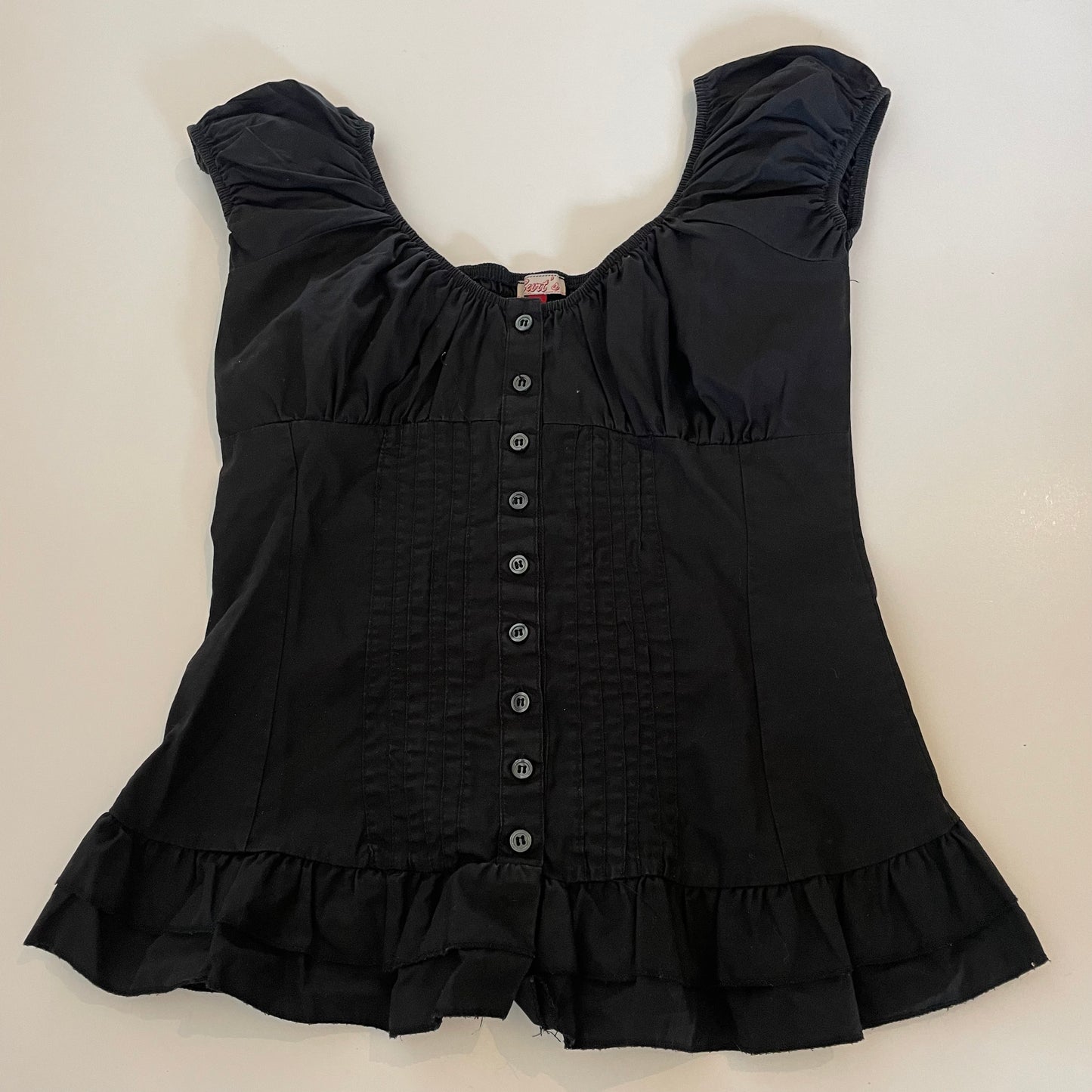 black button-up cami top