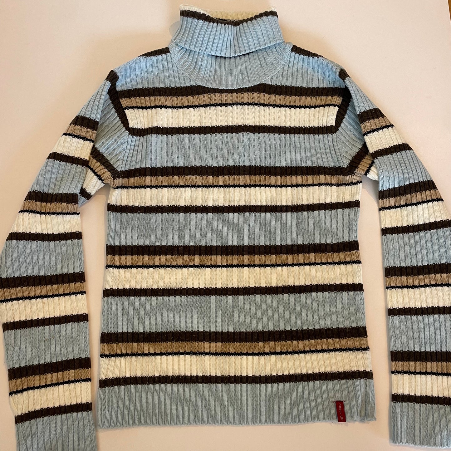 90s striped turtleneck jumper